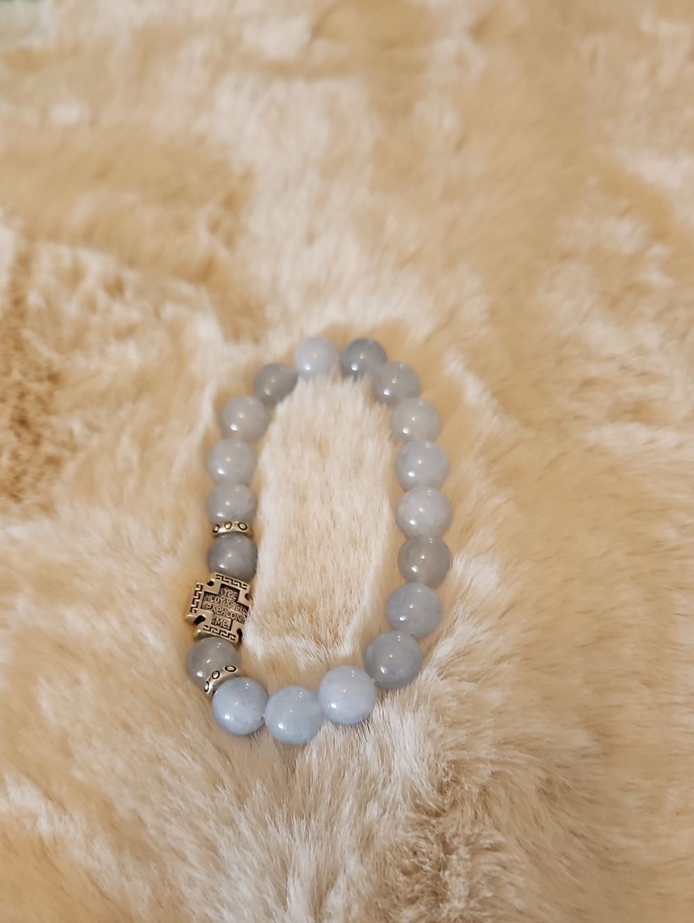 Others Follow Pale Blue Beaded Bracelet with Silver Accent